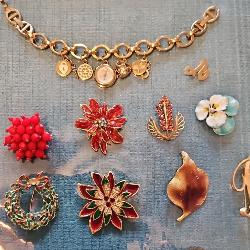 Gold Charm Bracelet with Colorful Enamel Accents - Picture 2 of 3